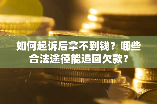 济南如何起诉后拿不到钱？哪些合法途径能追回欠款？