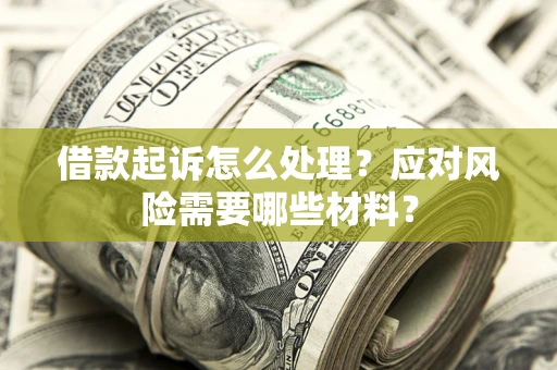 济南借款起诉怎么处理？应对风险需要哪些材料？