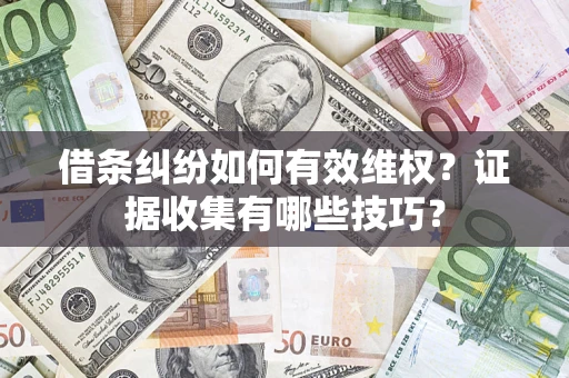 济南借条纠纷如何有效维权？证据收集有哪些技巧？